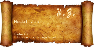 Weibl Zia névjegykártya